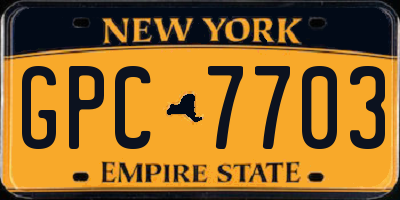 NY license plate GPC7703