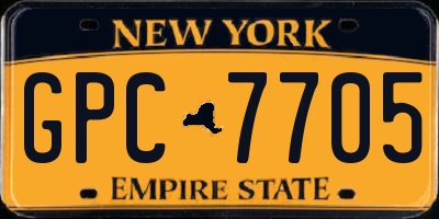 NY license plate GPC7705
