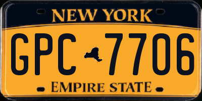 NY license plate GPC7706