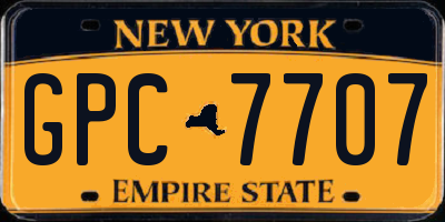 NY license plate GPC7707