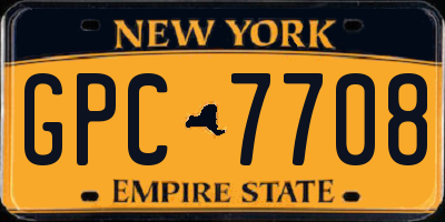 NY license plate GPC7708