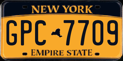 NY license plate GPC7709