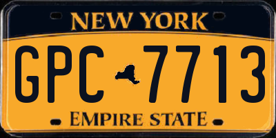 NY license plate GPC7713