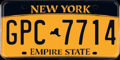 NY license plate GPC7714