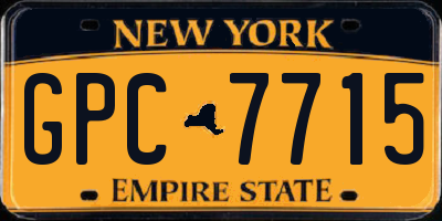 NY license plate GPC7715