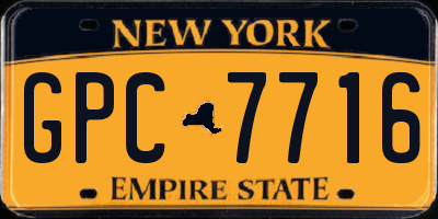 NY license plate GPC7716