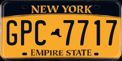 NY license plate GPC7717