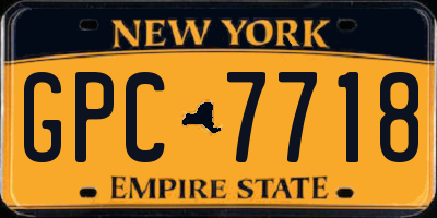NY license plate GPC7718