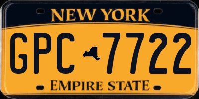 NY license plate GPC7722