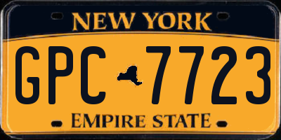 NY license plate GPC7723