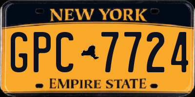 NY license plate GPC7724