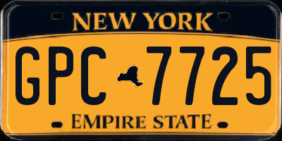 NY license plate GPC7725