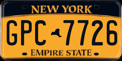 NY license plate GPC7726