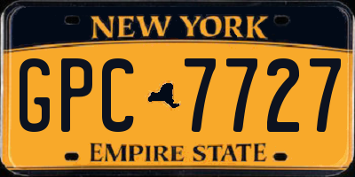 NY license plate GPC7727