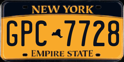 NY license plate GPC7728