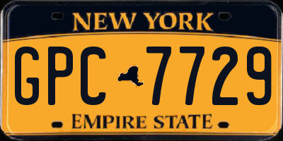 NY license plate GPC7729