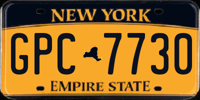 NY license plate GPC7730