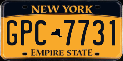 NY license plate GPC7731
