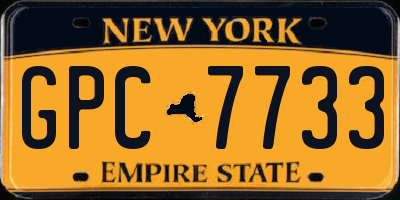 NY license plate GPC7733