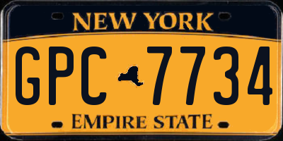 NY license plate GPC7734