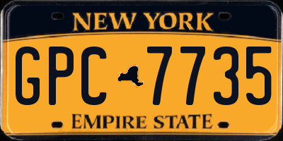 NY license plate GPC7735