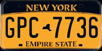 NY license plate GPC7736