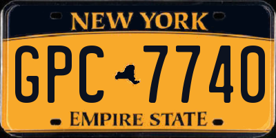 NY license plate GPC7740