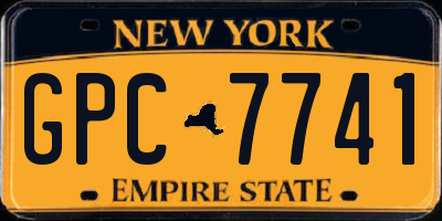NY license plate GPC7741