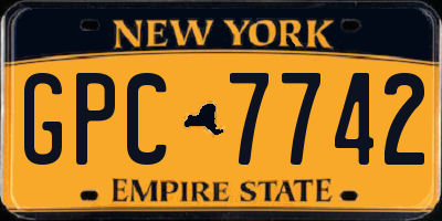 NY license plate GPC7742