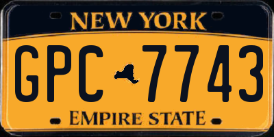 NY license plate GPC7743
