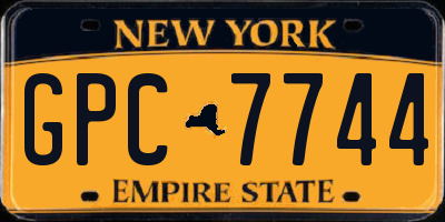 NY license plate GPC7744