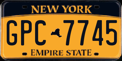 NY license plate GPC7745