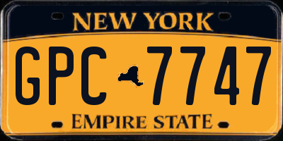 NY license plate GPC7747