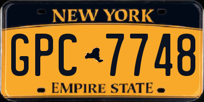 NY license plate GPC7748