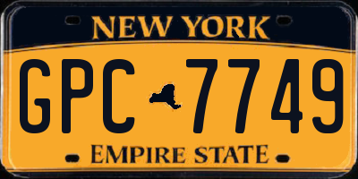 NY license plate GPC7749