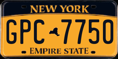 NY license plate GPC7750