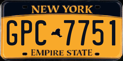 NY license plate GPC7751