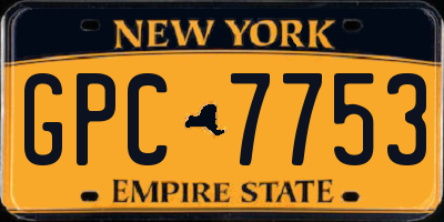 NY license plate GPC7753