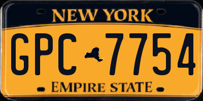 NY license plate GPC7754