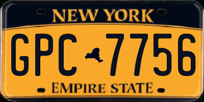 NY license plate GPC7756