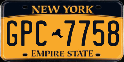 NY license plate GPC7758