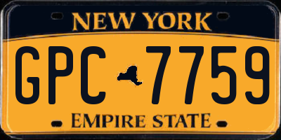 NY license plate GPC7759