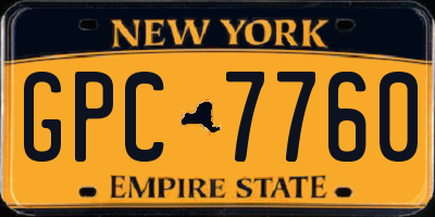 NY license plate GPC7760