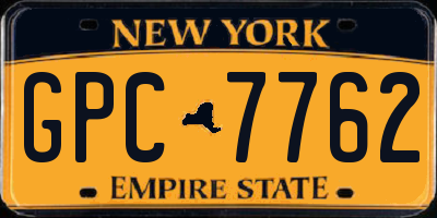 NY license plate GPC7762