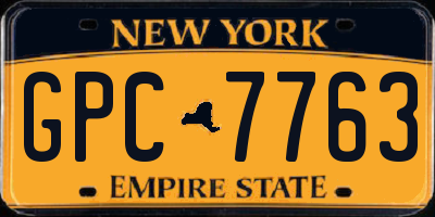 NY license plate GPC7763