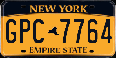 NY license plate GPC7764