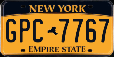NY license plate GPC7767