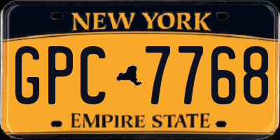 NY license plate GPC7768