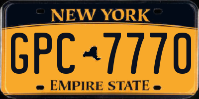 NY license plate GPC7770