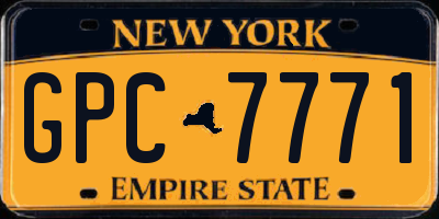 NY license plate GPC7771